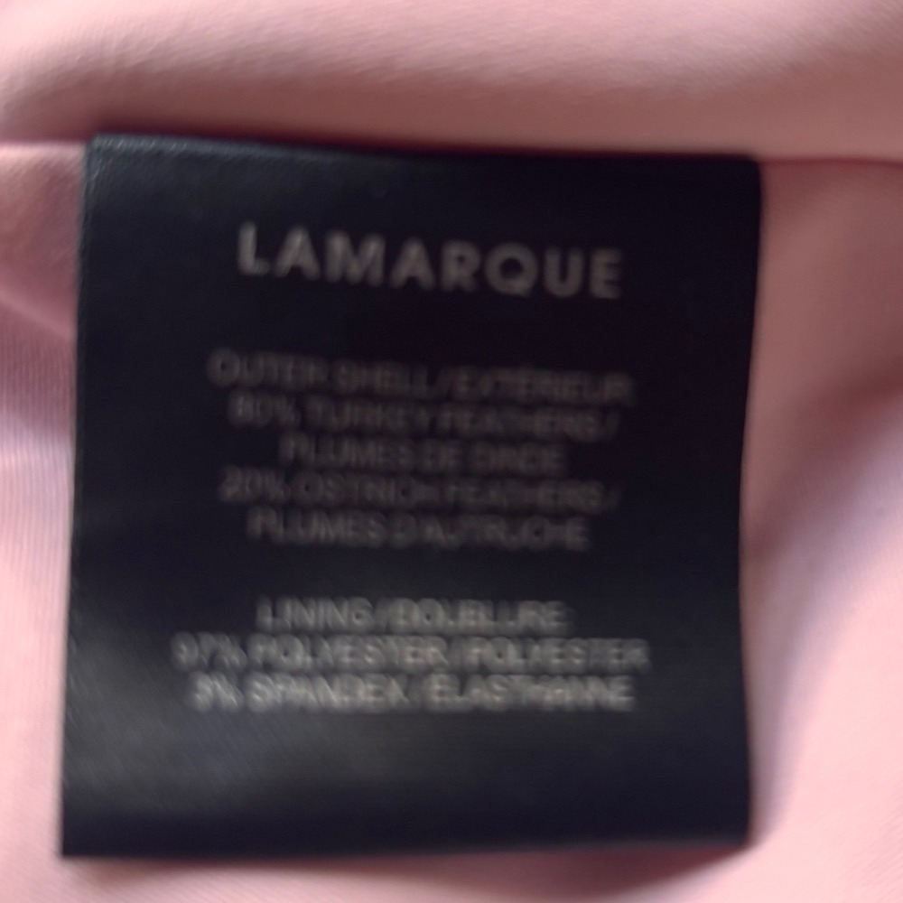 LaMarque Feather Trim Top Pink Crop Top - Picture 4 of 6
